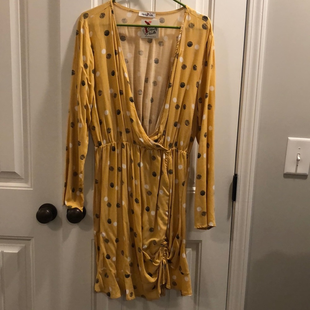 Yellow polka dot dress